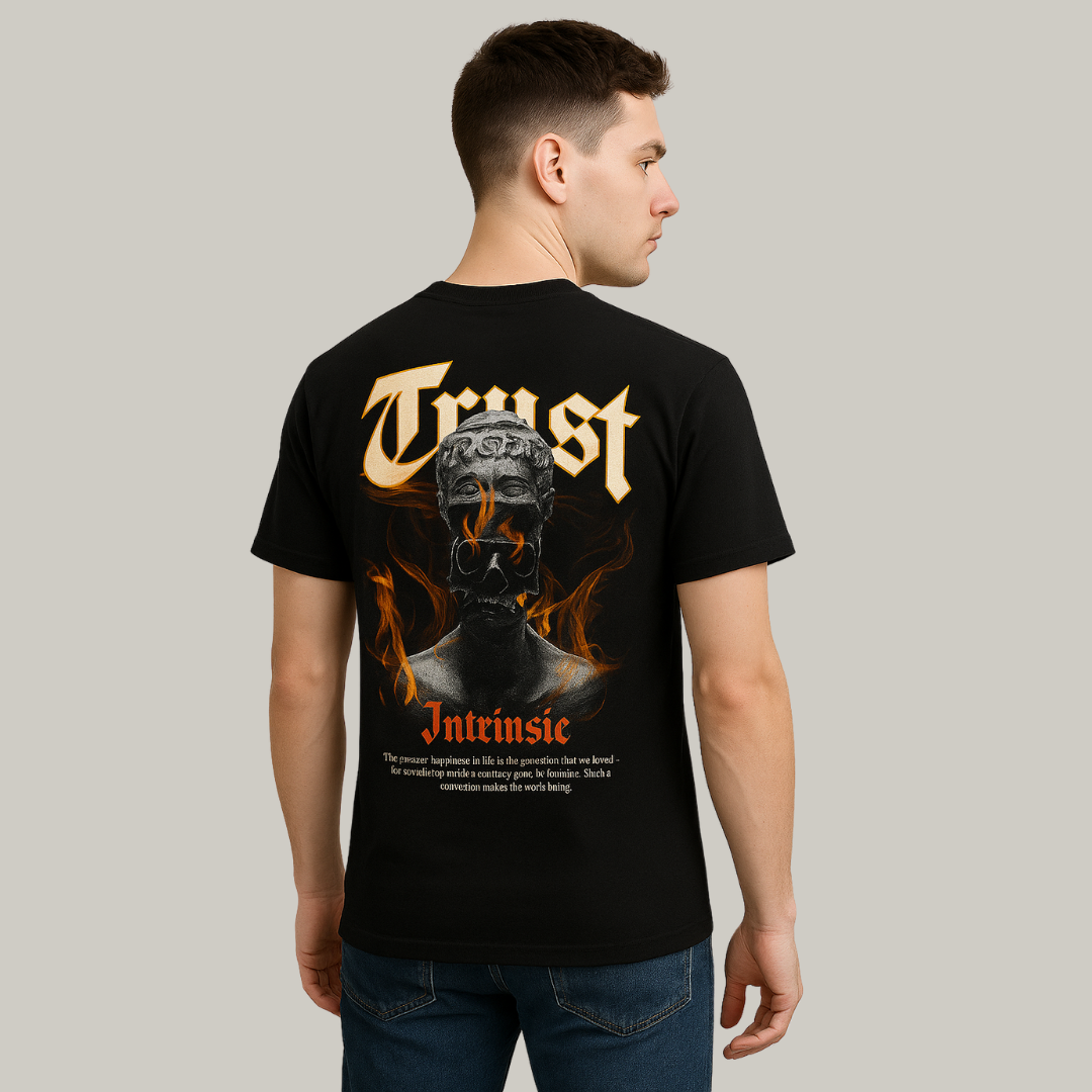 Black Graphic T-Shirt – “Trust | Intrinsic” Back Print