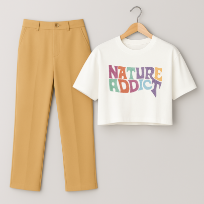 Crop Top and Trousers Set