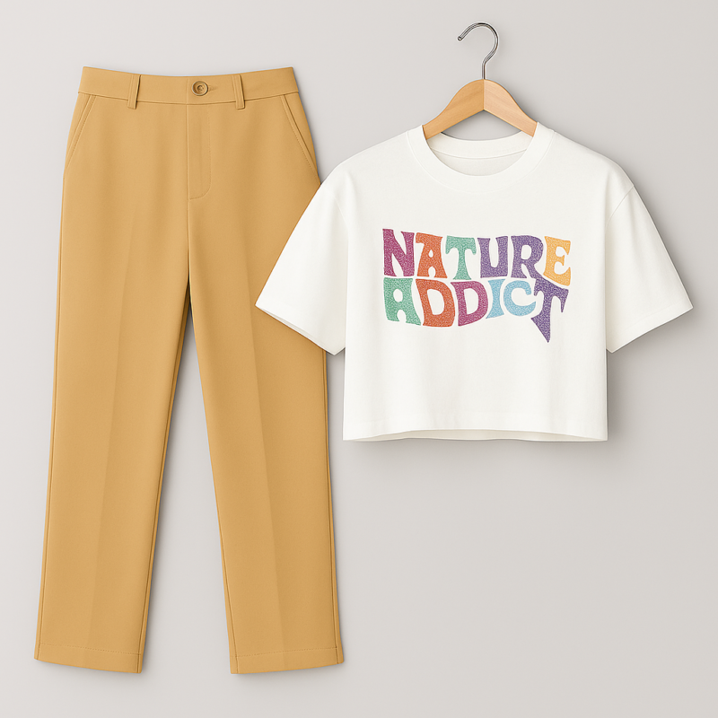 Crop Top and Trousers Set